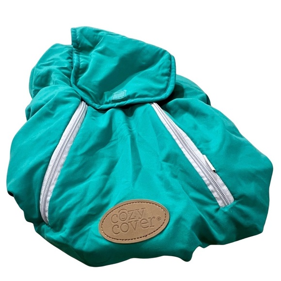 Cozy Cov Other - Cozy Cover Teal Infant Car Seat Cover w/ Fleece Lining Winter Baby Cover